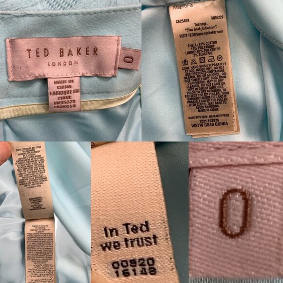 Ted Baker Quinia Skirt Ted/0 US/2 XS Burnout Sky Blue Lace - Picture 5 of 11